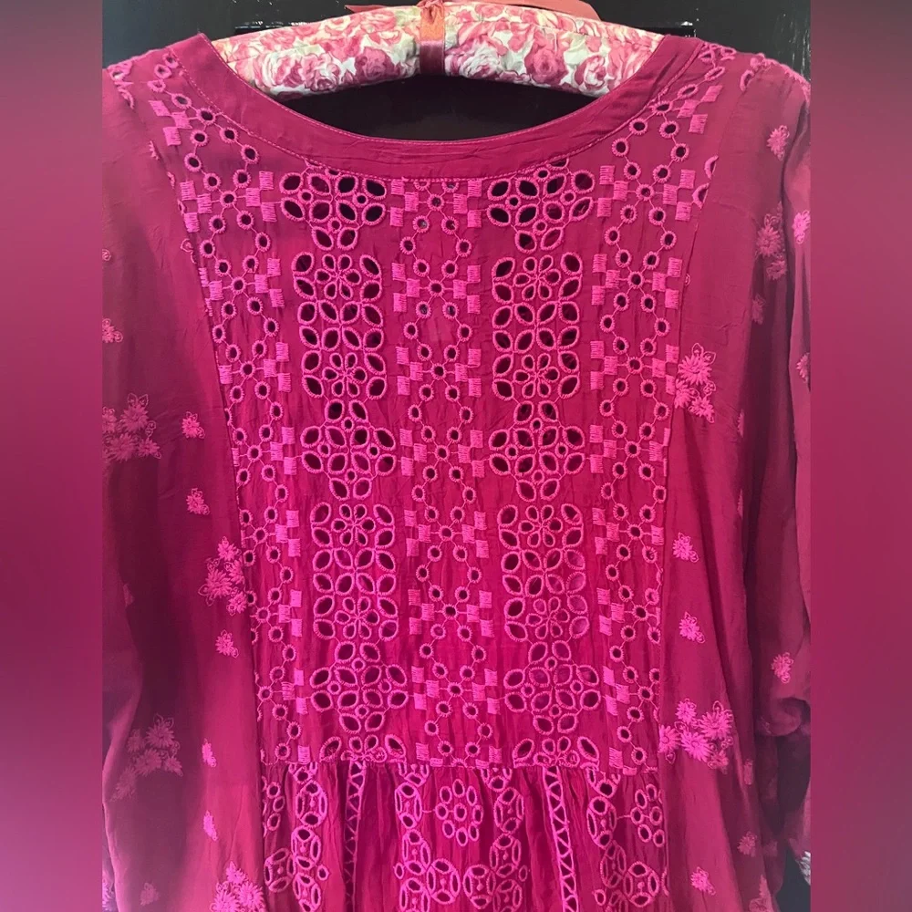 ❤️ Johnny Was Dress With Slip. Size L ❤️ - Picture 6 of 9